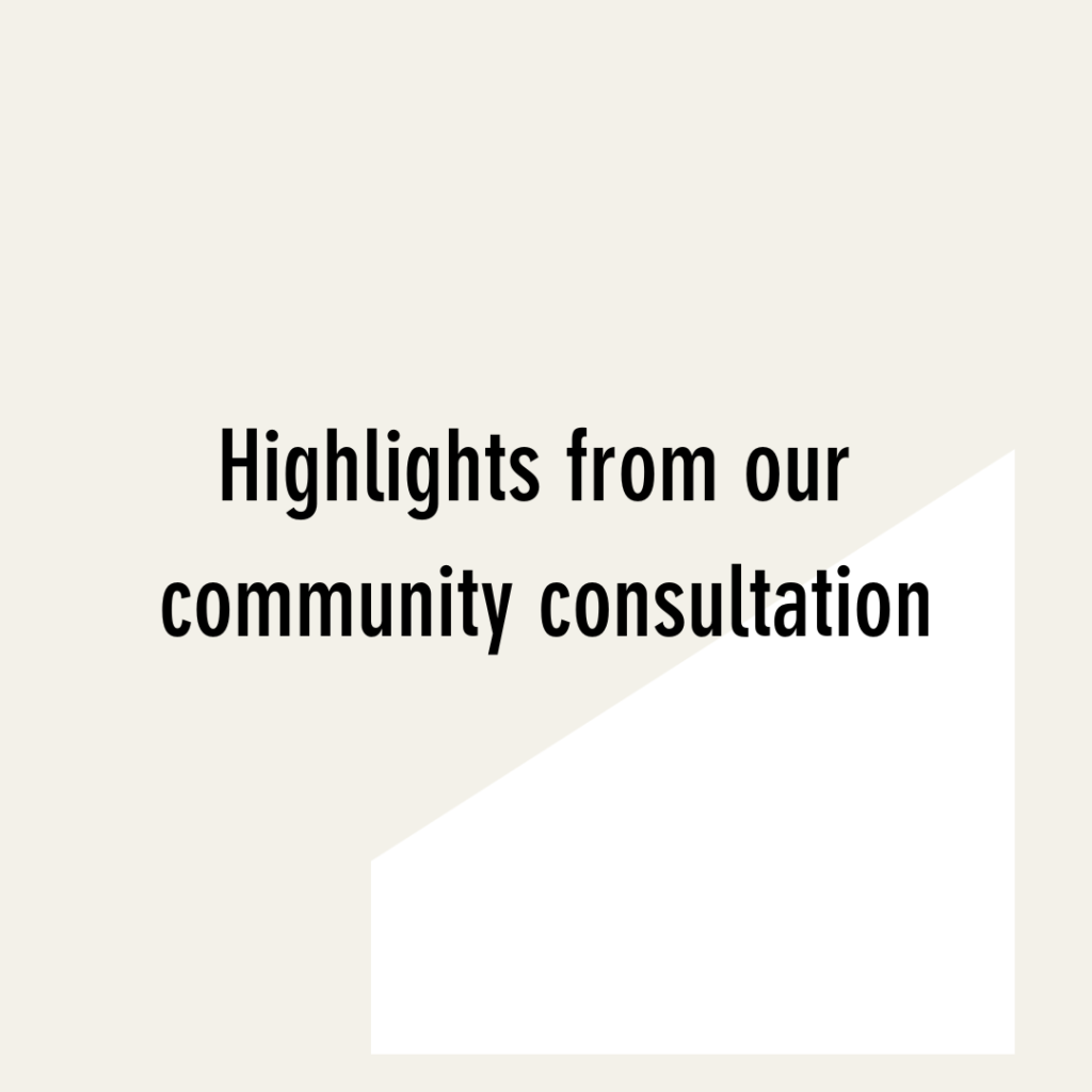 Highlights from our community consultation